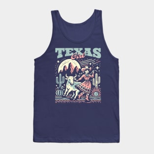 Vintage Texas Girl // Proud Texan Born and Raised // Texas Cowgirl Desert Tank Top